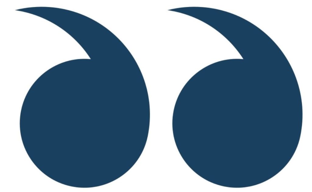 Dark blue quotation marks on a white background, symbolizing speech or a quote. The design emphasizes the importance of words and communication, often used in written content to highlight key phrases or citations. This visual element is commonly found in articles, blogs, and social media posts to enhance readability and engage audiences. Ideal for illustrating topics related to writing, literature, or public speaking, these quotation marks serve as a graphic representation of dialogue and expression.