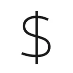 Black dollar sign symbol representing currency and financial transactions, commonly used in economic contexts to denote money, pricing, and monetary value. Ideal for financial websites, blogs, or articles discussing budgeting, investments, or economic topics. This simple graphic is easily recognizable and serves as a visual cue for discussions related to wealth, commerce, and finance.